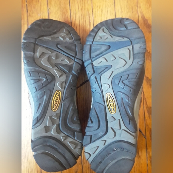 Keen - Men's Brown Soft Leather Steel Toe Hiking Trail Shoes. Size 14 - Picture 6 of 11